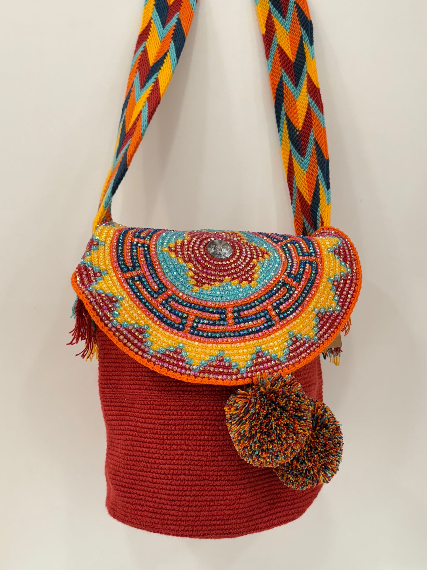 Bolso wayú con tapa